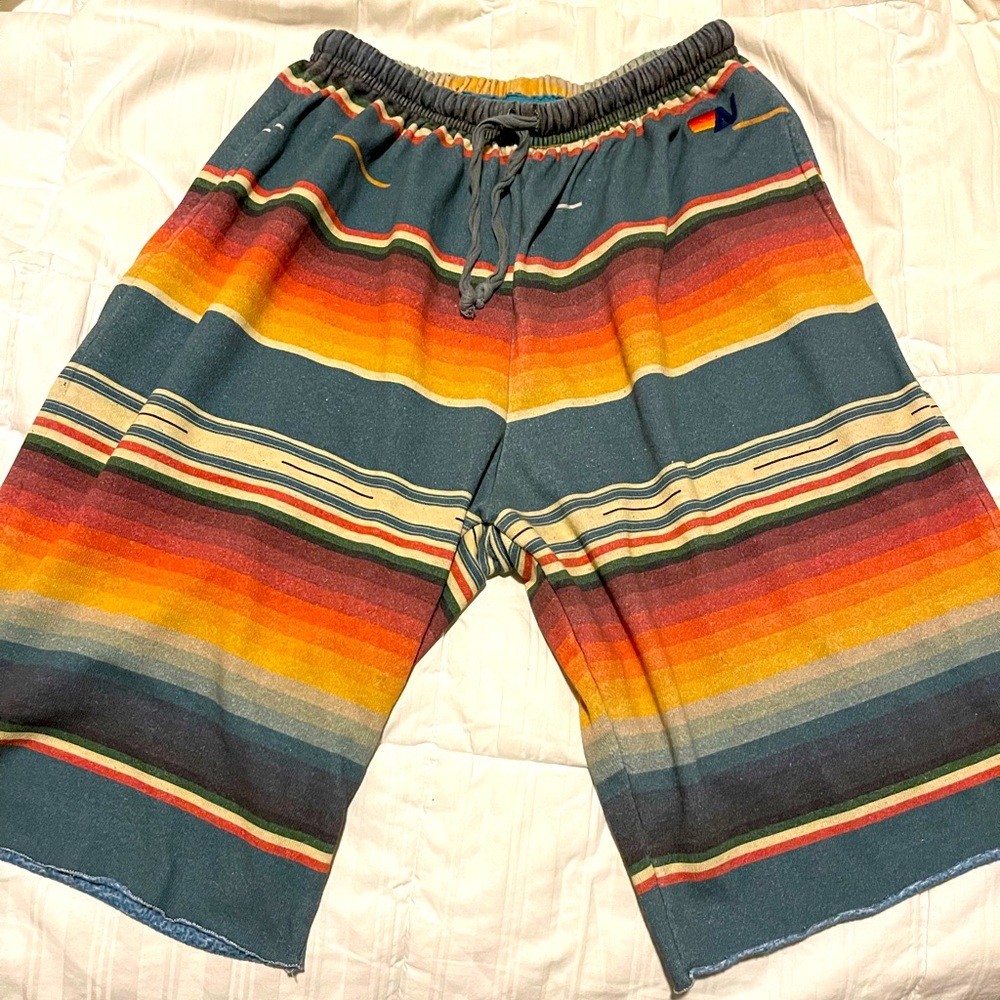 Aviator Nation Tulum blue serape shorts Men’s size Medium.  NWOT